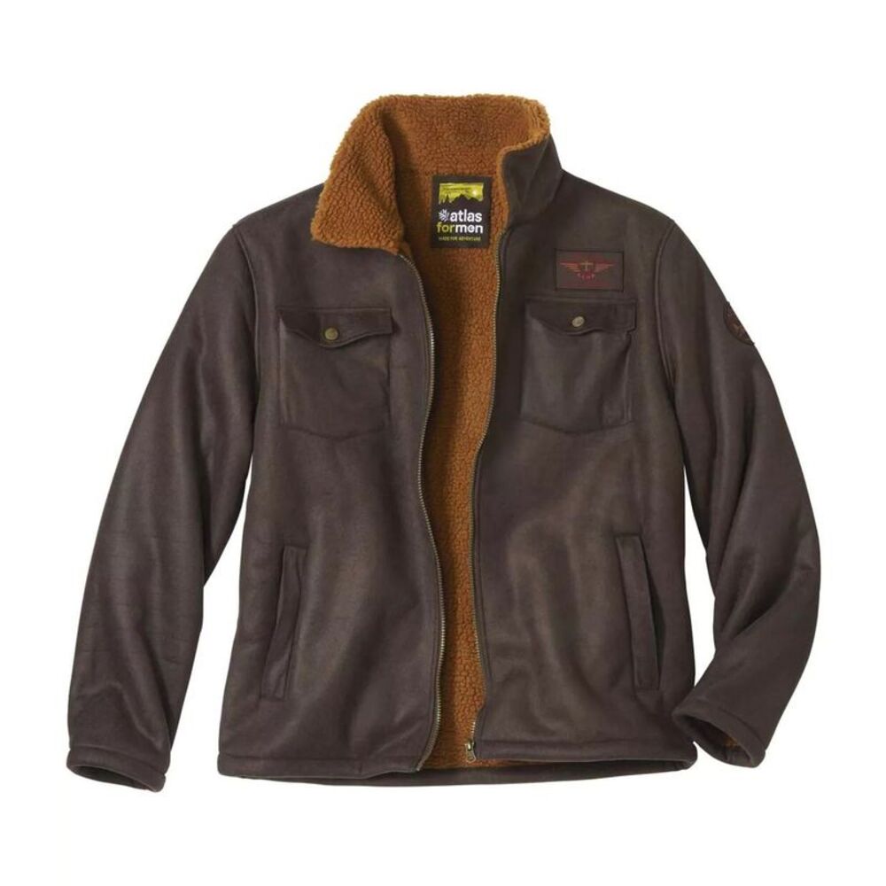 Atlas For Men Mens Faux Suede Water Repellent Jacket / Brown